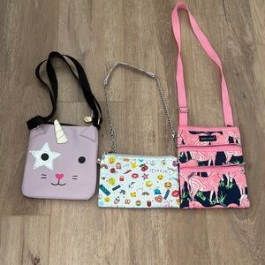 Pink Unicorn and Flamingo Kids Crossbody Bag Set